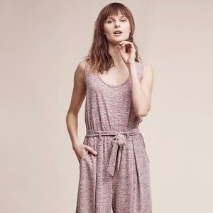 Anthropologie Saturday Sunday Saunter Wide Leg Jumpsuit S Maroon Red